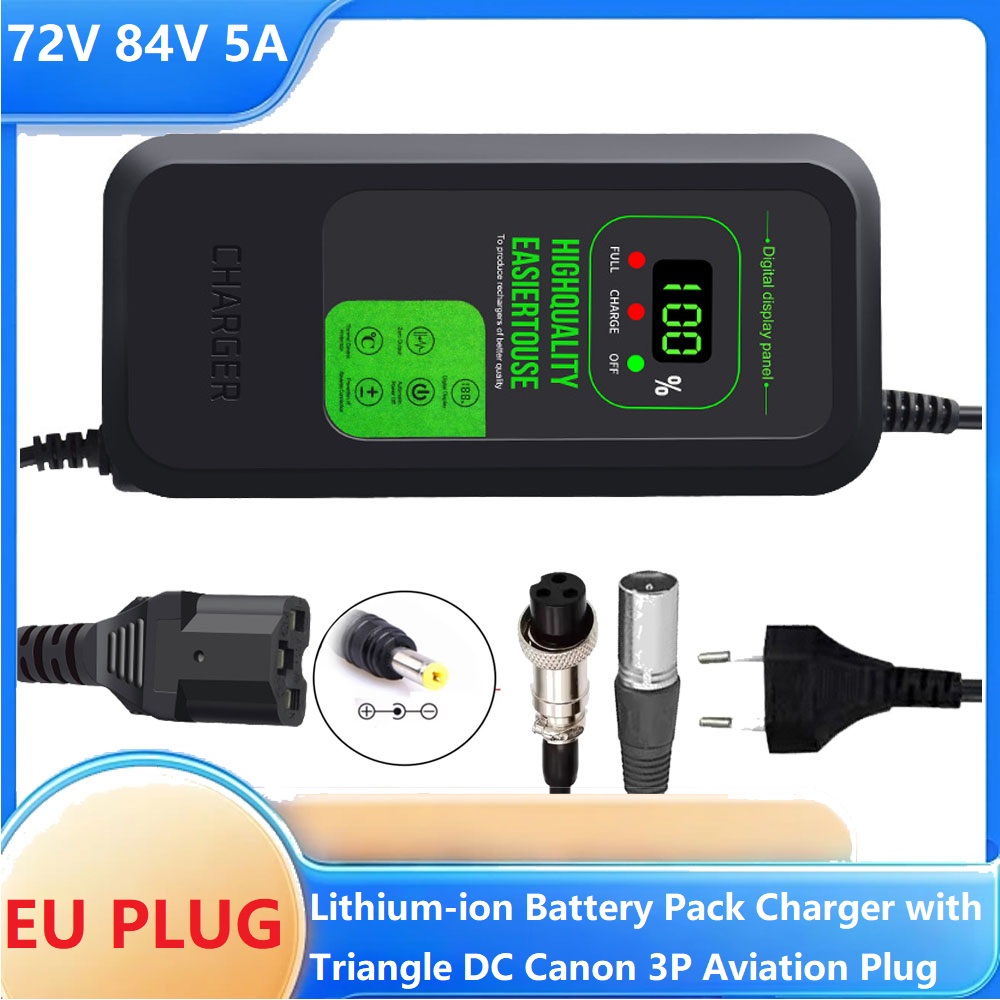 84V 20A Smart Charger - Caricabatterie da 72V 5A per pacchi